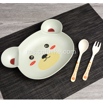 Set Berwarna Colorful Berwarna Bamboo Fiber Dinnerware Set